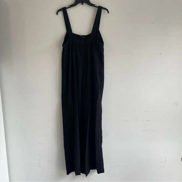 Mary Lawless Lee x Splendid Button Jumpsuit Black Linen Blend 22172 - Picture 6 of 15
